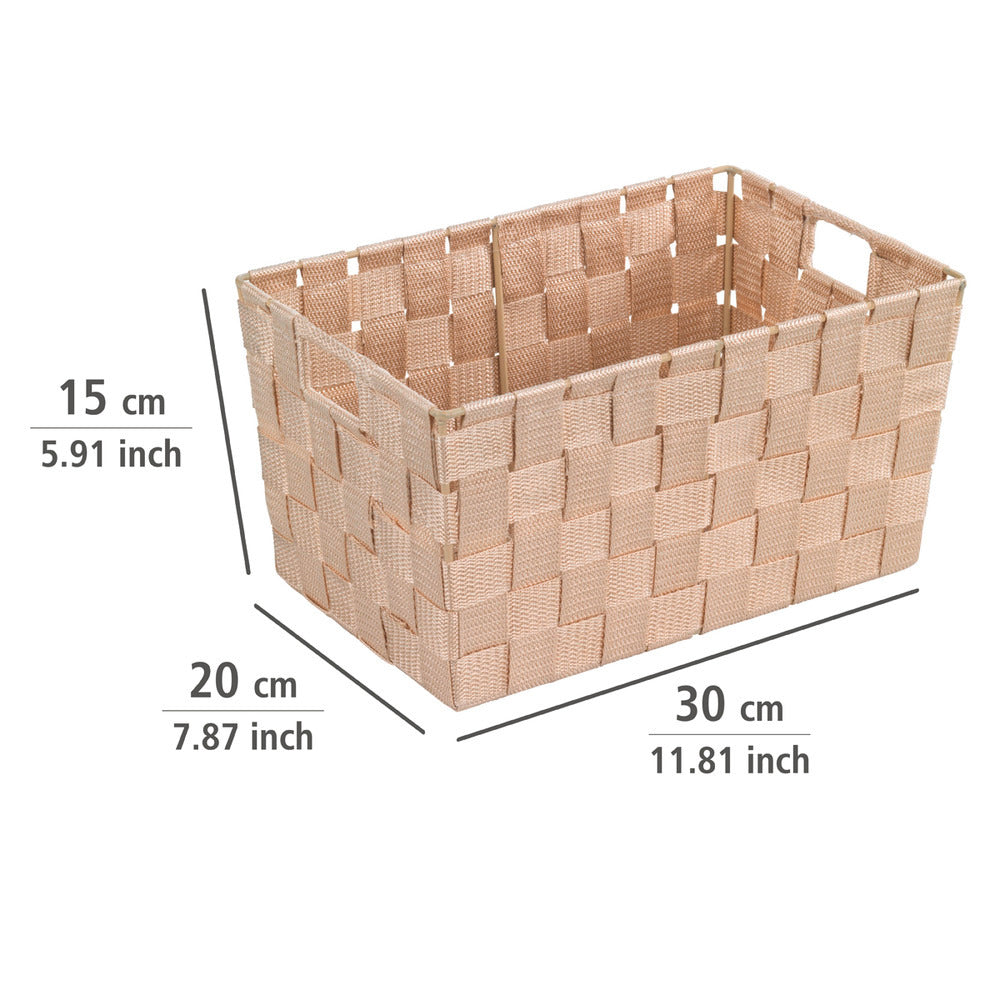 Oppbevaringskurv Adria S beige flettet plast - WENKO montert i bad