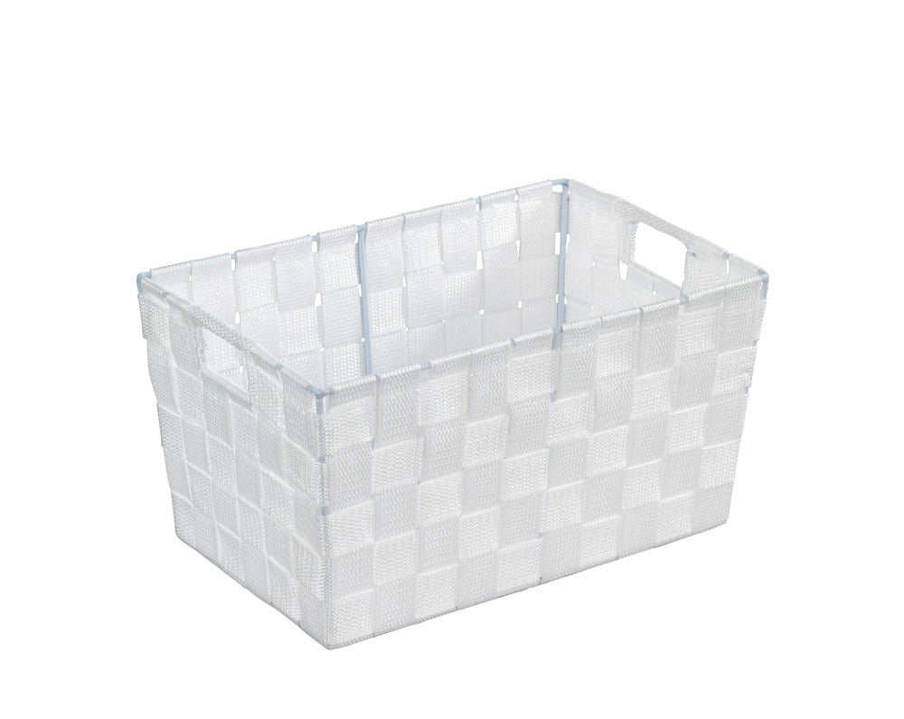 Oppbevaringskurv Adria S hvit plastfletting - Wenko forfra