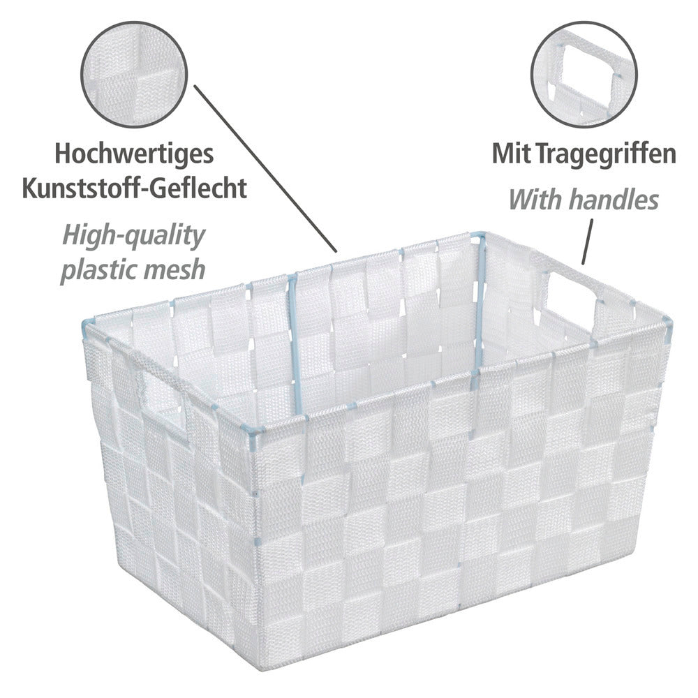 Oppbevaringskurv Adria S hvit plastfletting - Wenko bakside