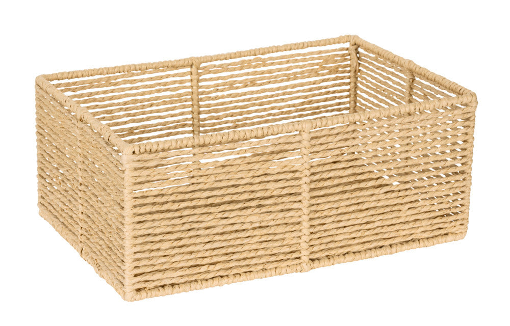 Oppbevaringskurv bad Meria M beige cellulose Wenko forfra