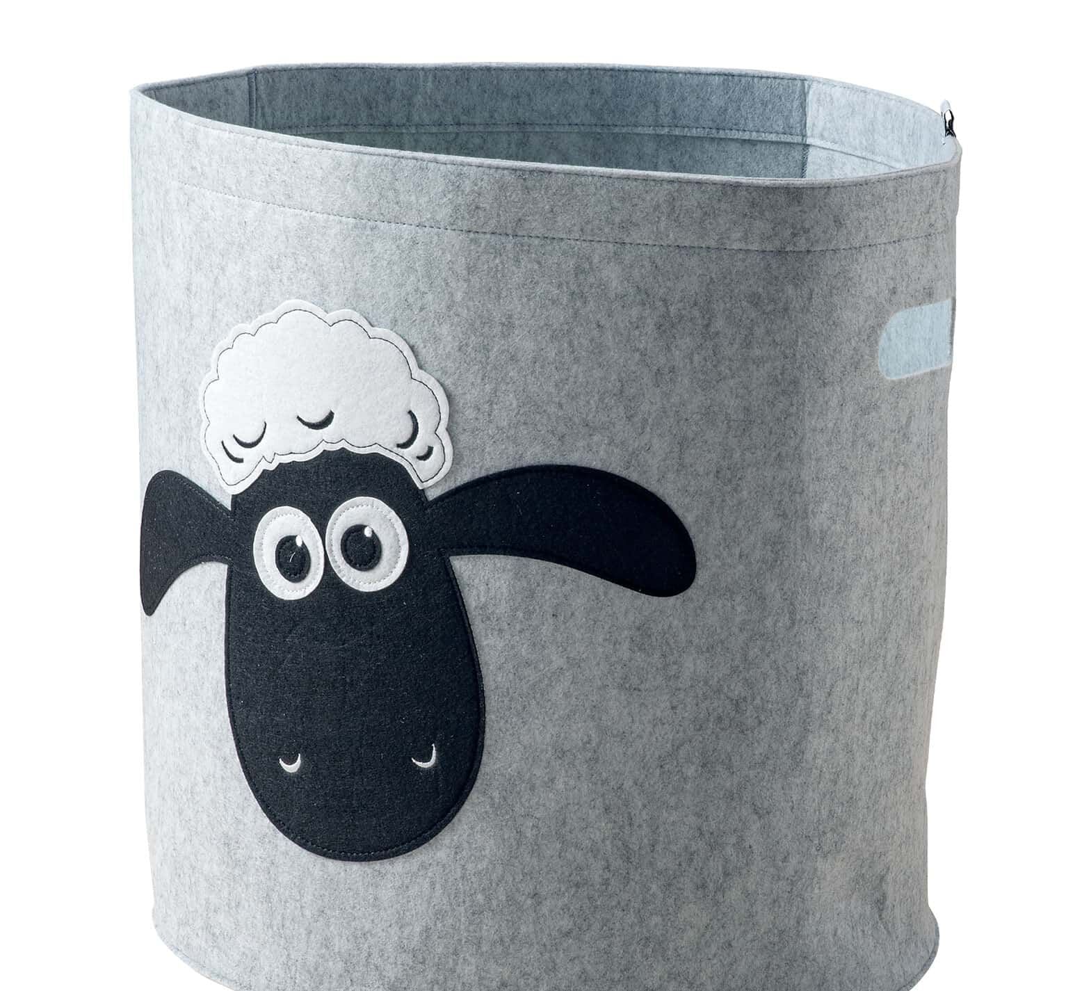 Oppbevaringskurv Shaun filt 43,5x46 cm i barnesoverom