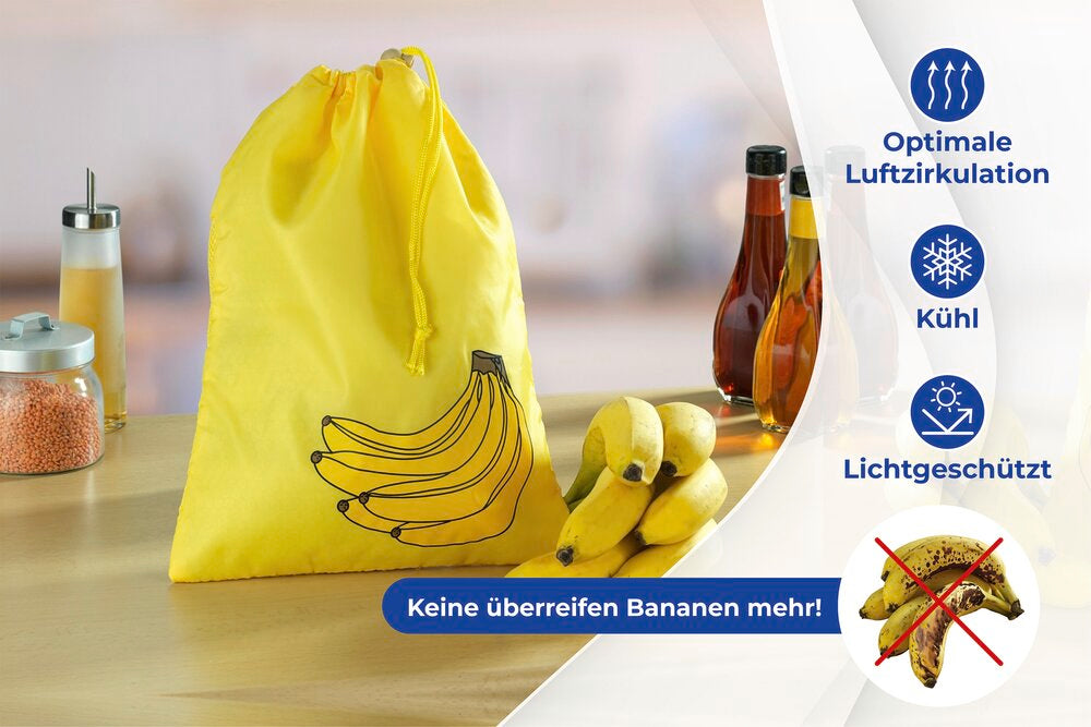 Nærbilde av åpning på Oppbevaringspose for bananer polyester ca. 1 kg - Wenko