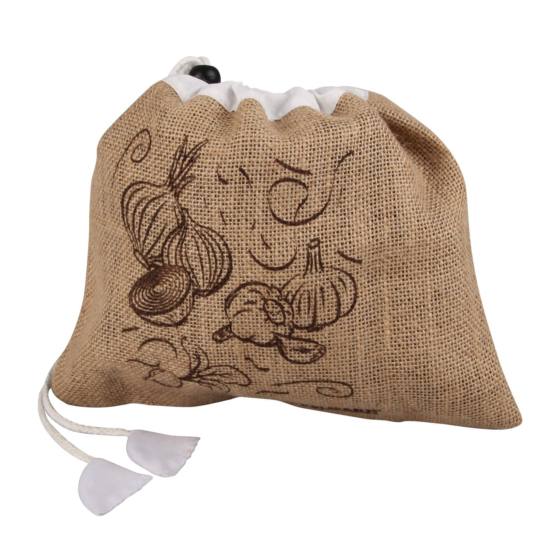 Oppbevaringspose grønnsaker jute 27,5x23 cm liten - Fackelmann forfra