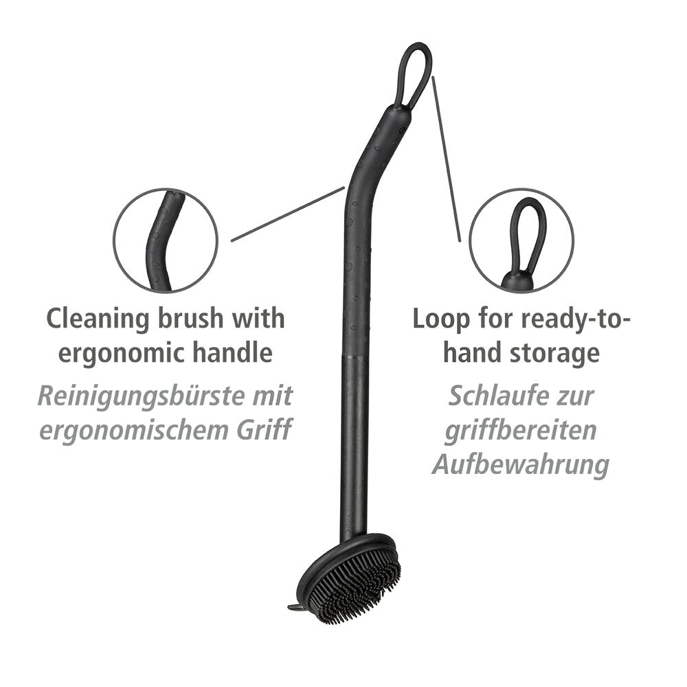 Baksiden av Oppvaskkost svart med skraper og ergonomisk grep - Wenko