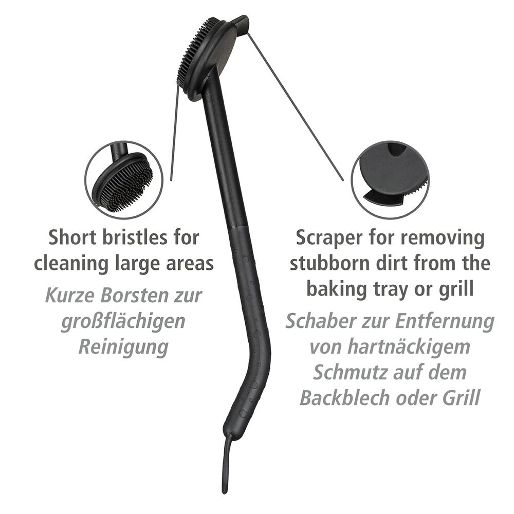 Detaljbilde av skraper på Oppvaskkost svart med skraper og ergonomisk grep - Wenko