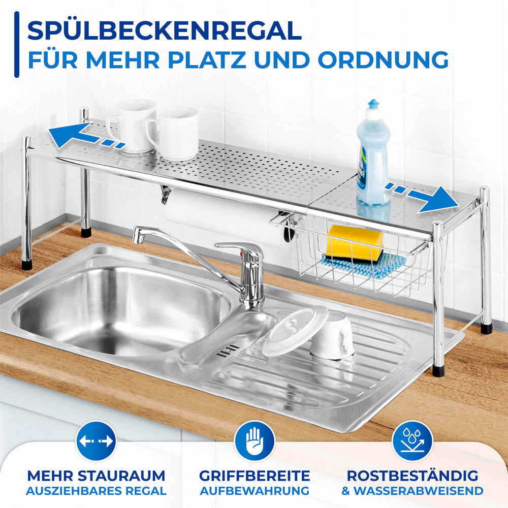 Oppvaskkumhylle Expando montert ved oppvaskkum