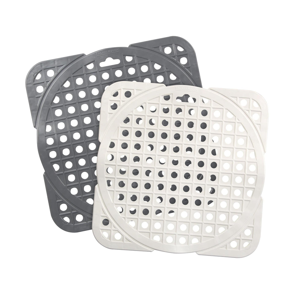 Oppvaskkummatte plast 30x30 cm grå/hvit - Fackelmann forfra