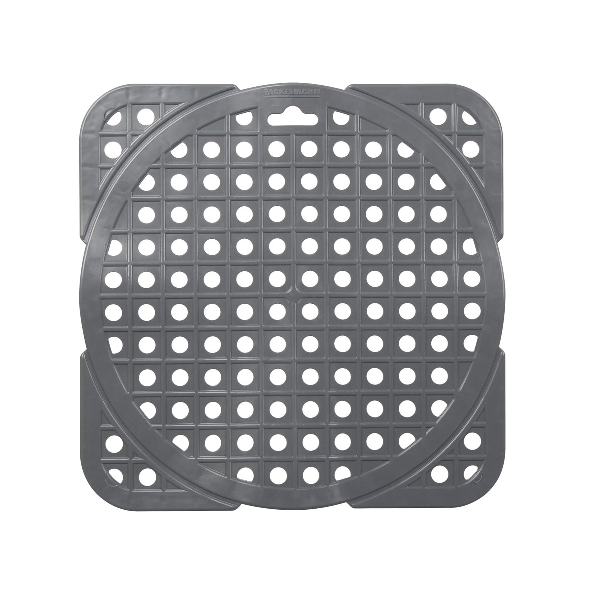 Oppvaskkummatte plast grå 30×30 cm - Fackelmann forfra