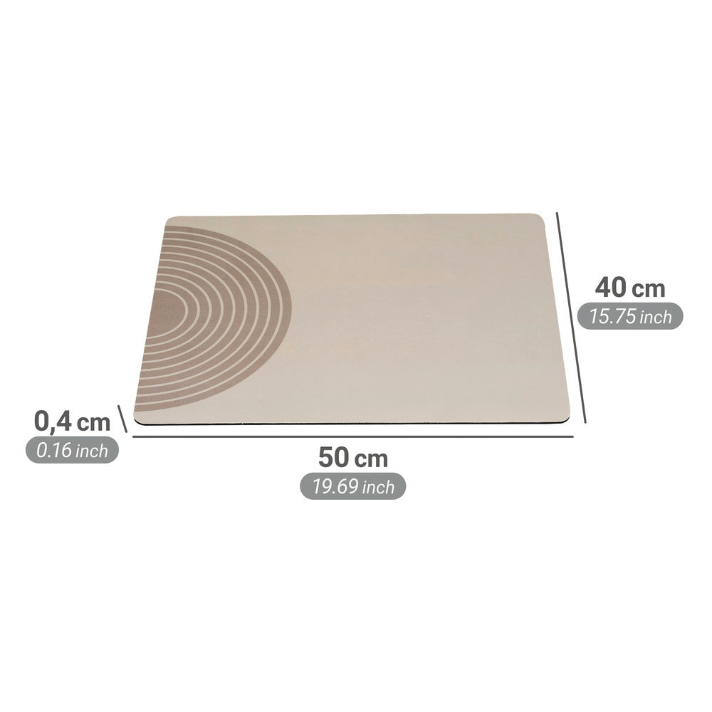 Oppvaskmatte beige gummi 50x40 cm vannavvisende visning av størrelse