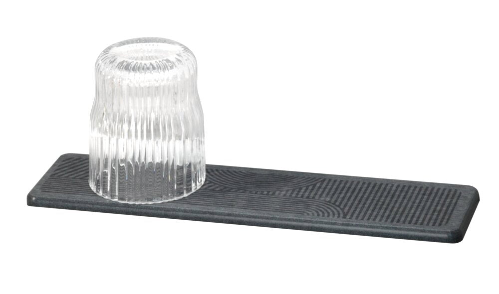 Oppvaskmatte Damon grå diatomitt 30x8 cm hurtigtørkende forfra