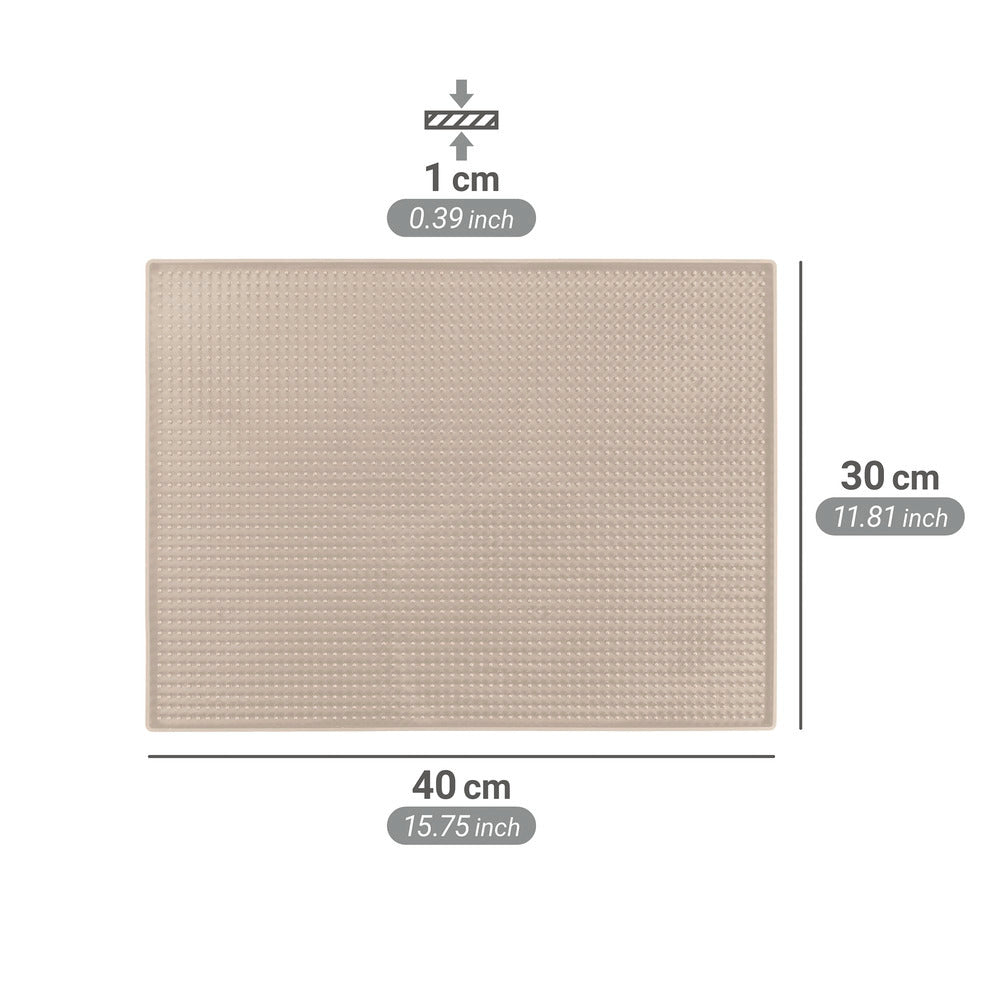 Oppvaskmatte Maxi beige plast 40x30 cm materialdetalj