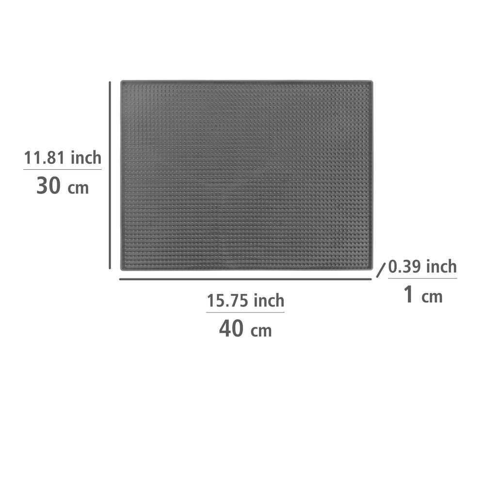 Oppvaskmatte Maxi grå 40 x 30 cm montert ved oppvaskkum