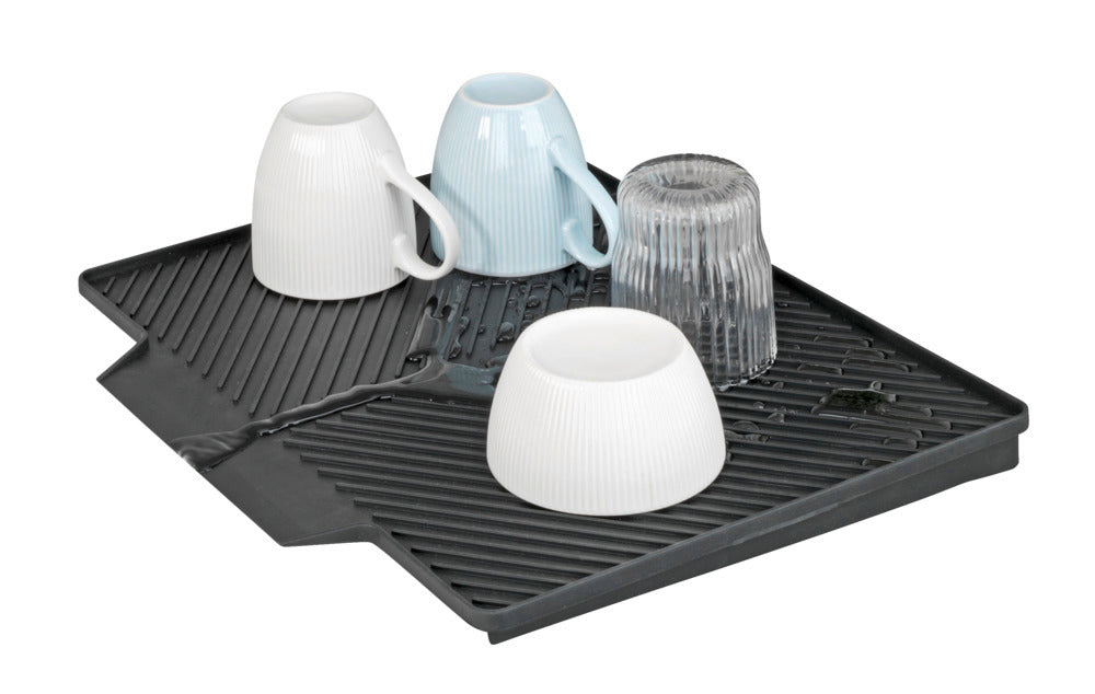 Oppvaskmatte med tørkestativ svart, Nelia - WENKO design og materiale