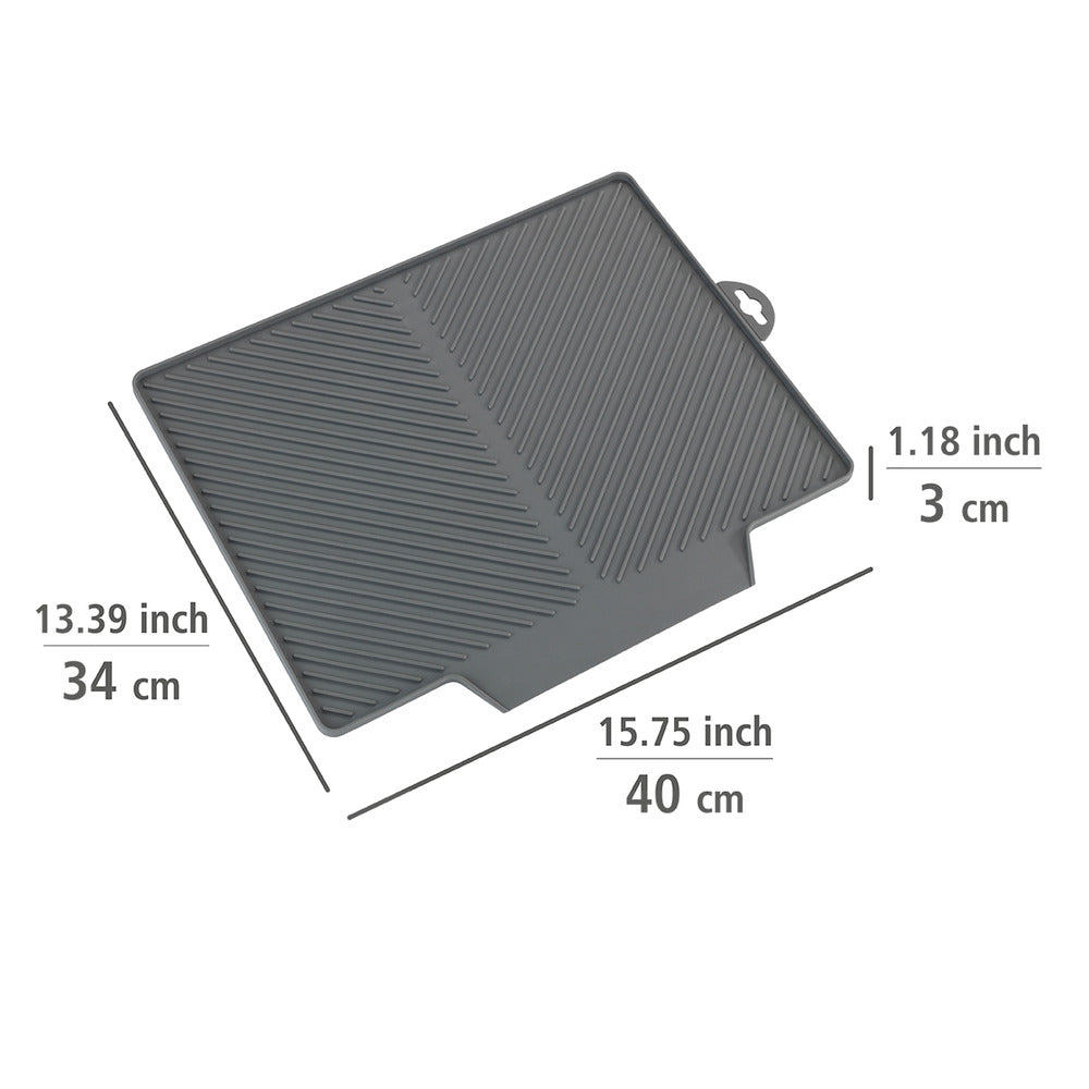 Oppvaskmatte Nelia Maxi 40x35 cm grå gummi montert i kjøkken