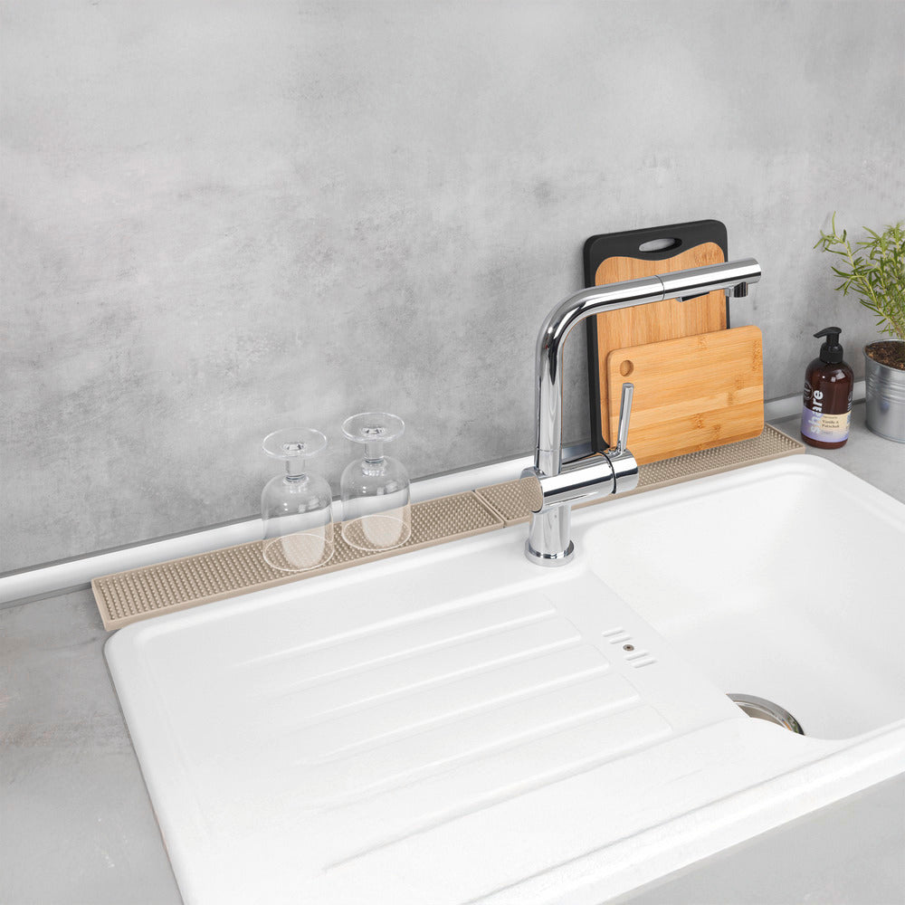 Oppvaskmatte Slim beige plast 42x8 cm montert