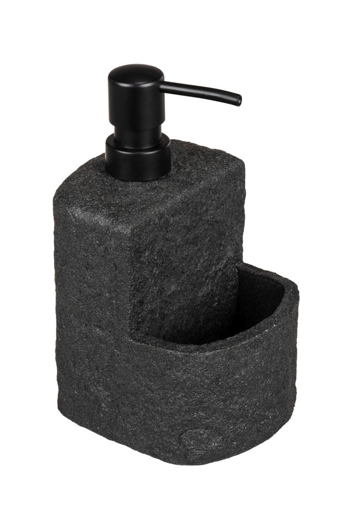 Oppvaskmiddeldispenser Festival Stone svart polyresin forfra