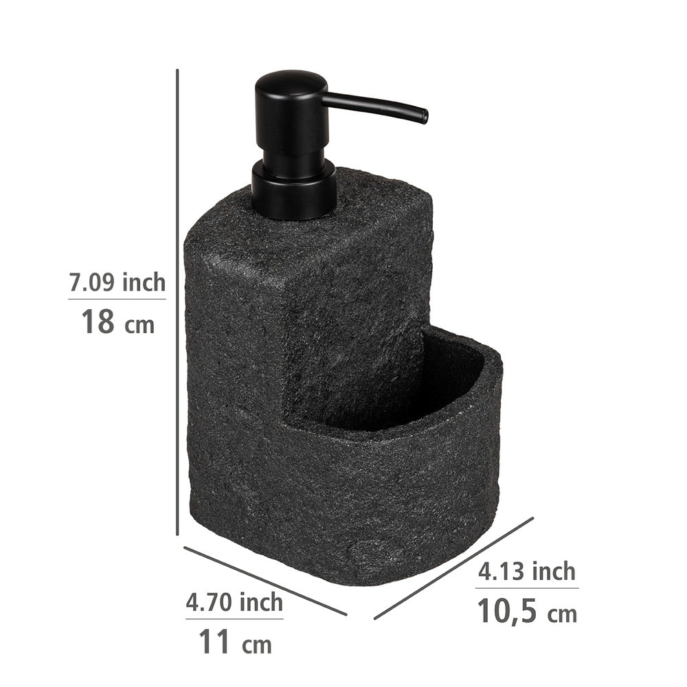 Detaljbilde av Oppvaskmiddeldispenser Festival Stone svart polyresin