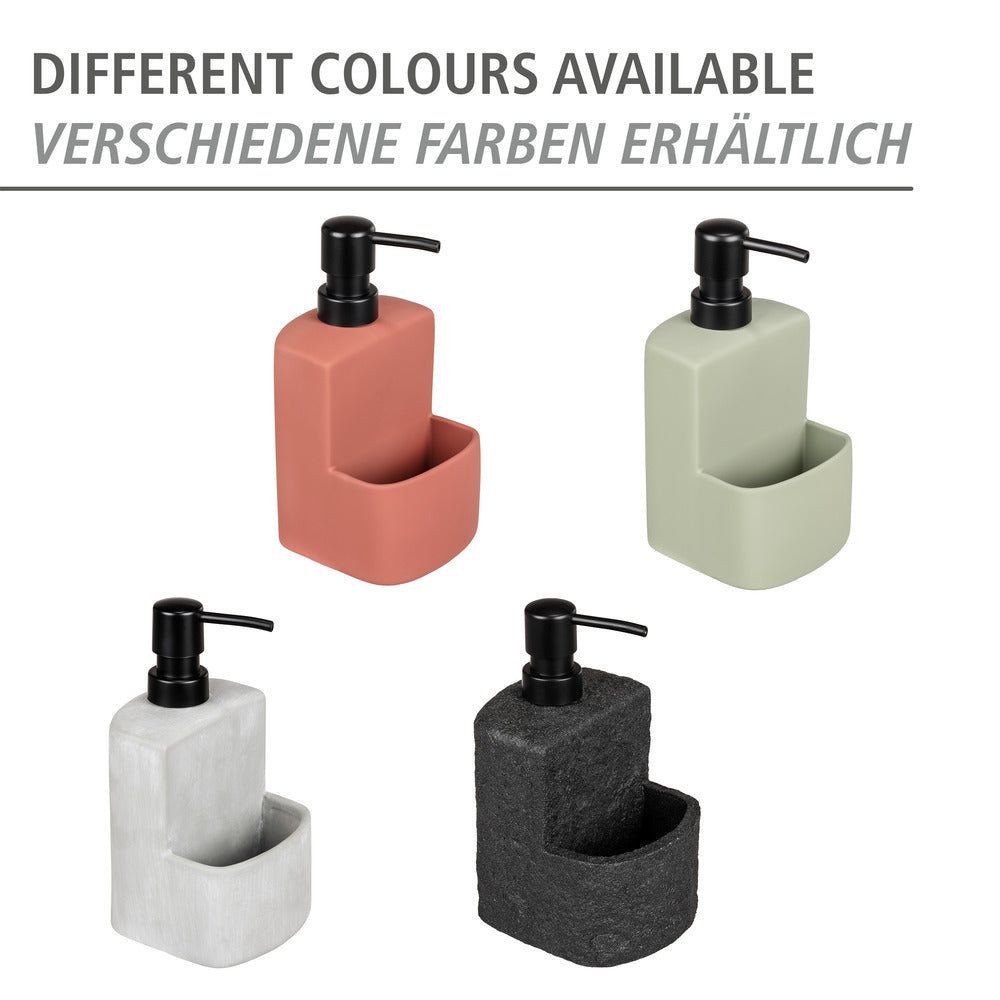 Montert Oppvaskmiddeldispenser Festival Stone svart polyresin ved vasken
