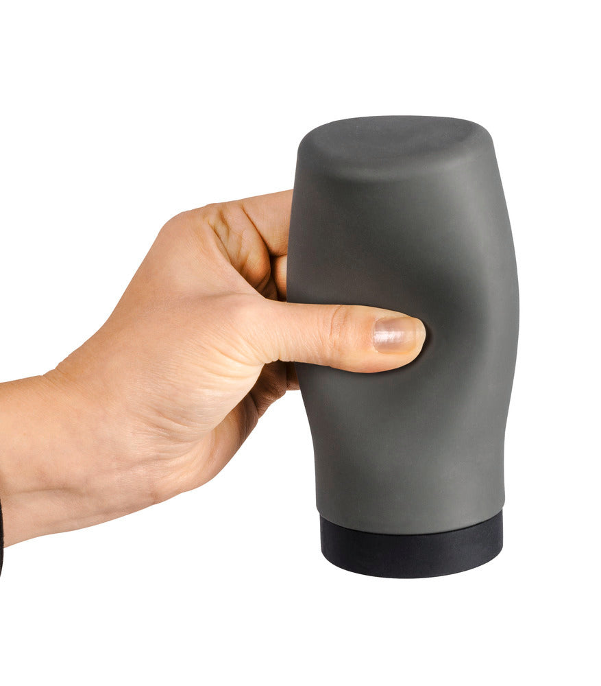 Oppvaskmiddeldispenser silikon grå 250 ml Easy Squeez-e bakside