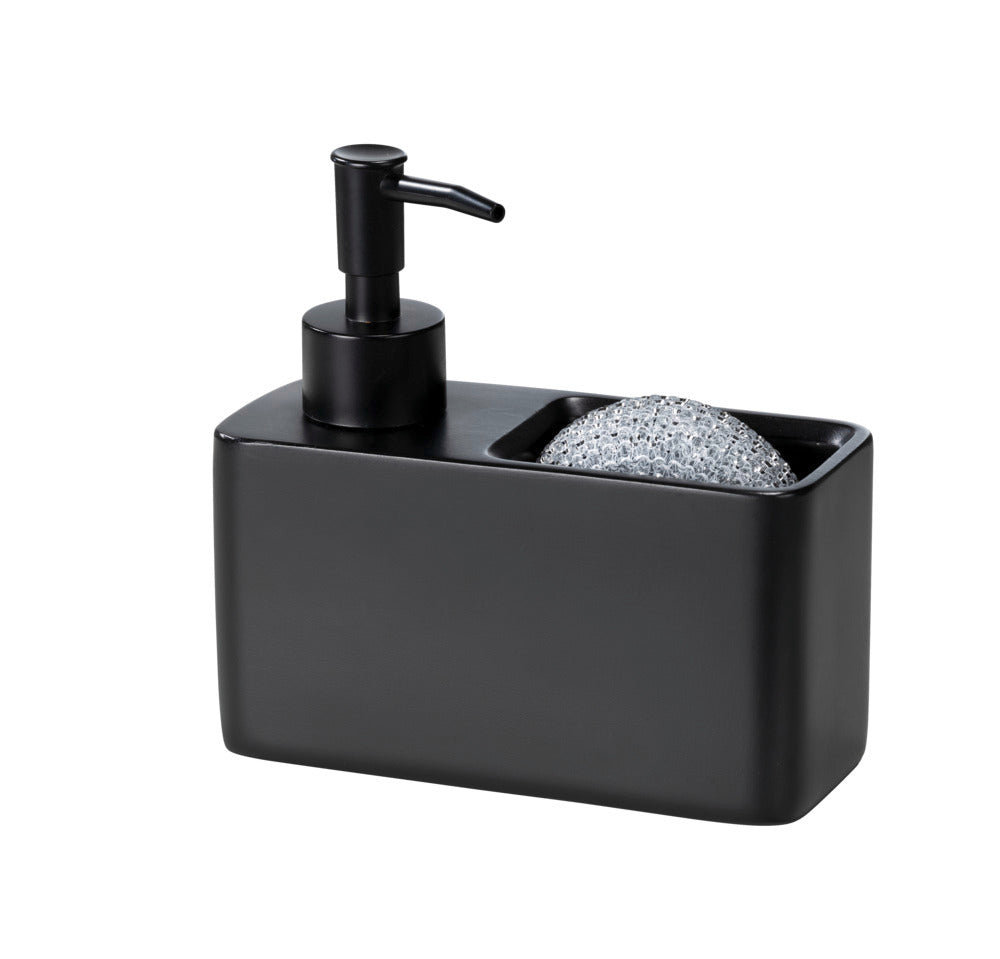 Oppvaskmiddeldispenser svart 150 ml - Wenko forfra