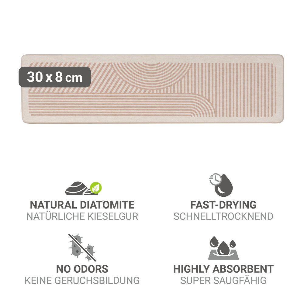 Nærbilde av overflate på Oppvaskplate Damon beige diatomitt 30x8 cm
