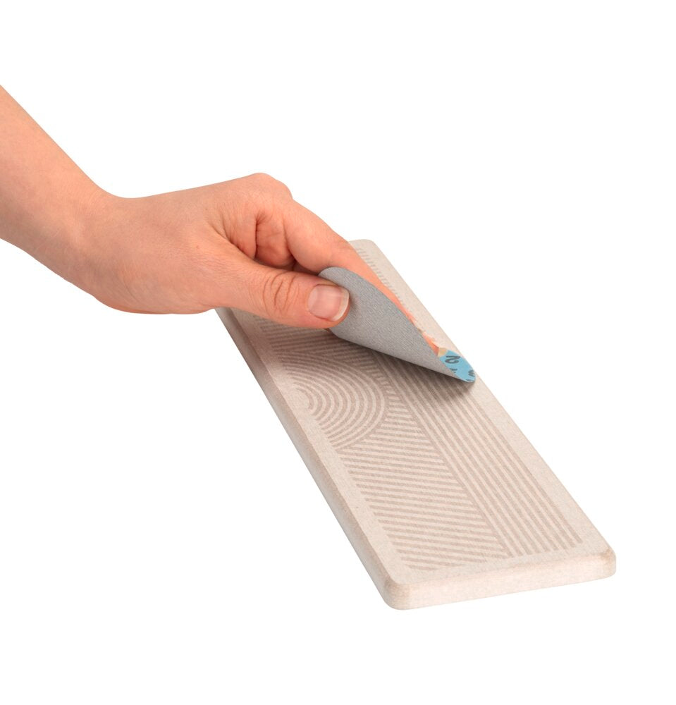 Oppvaskplate Damon beige diatomitt 30x8 cm med boho design