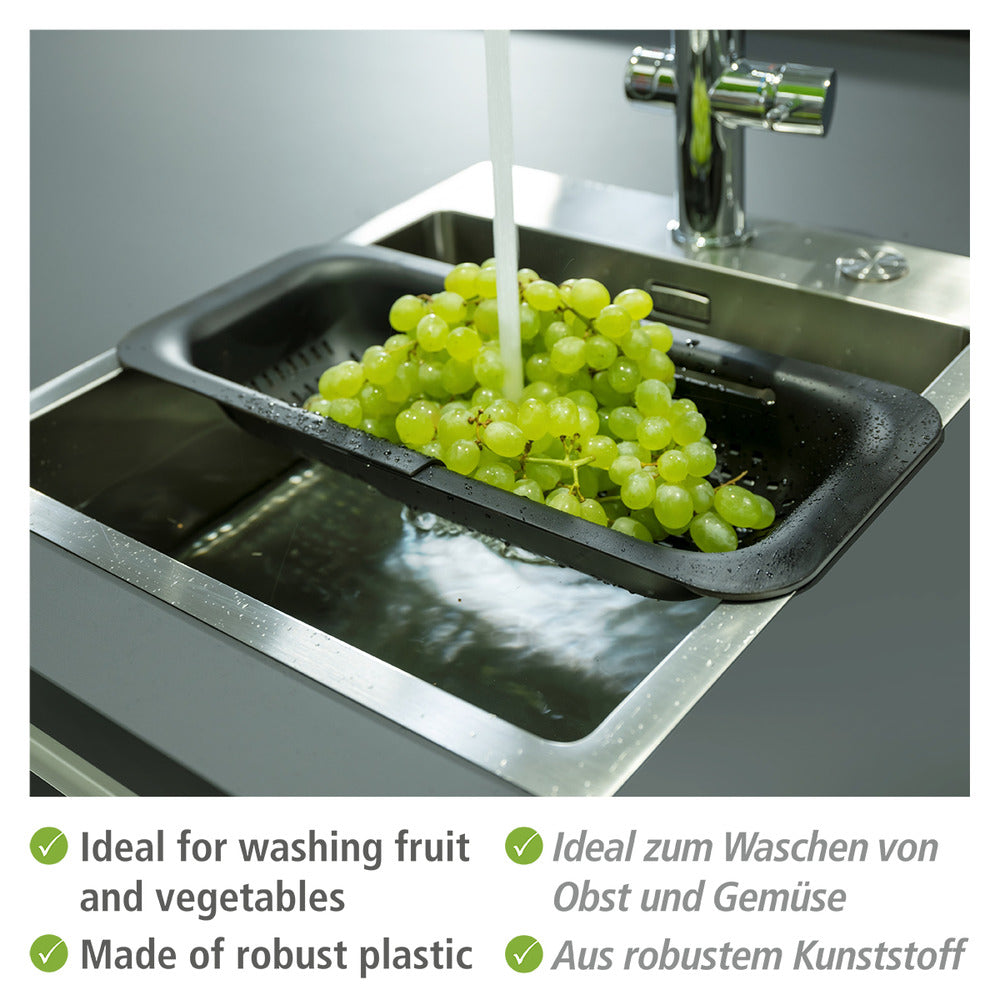 Oppvasksil uttrekkbar svart plast WENKO detalj