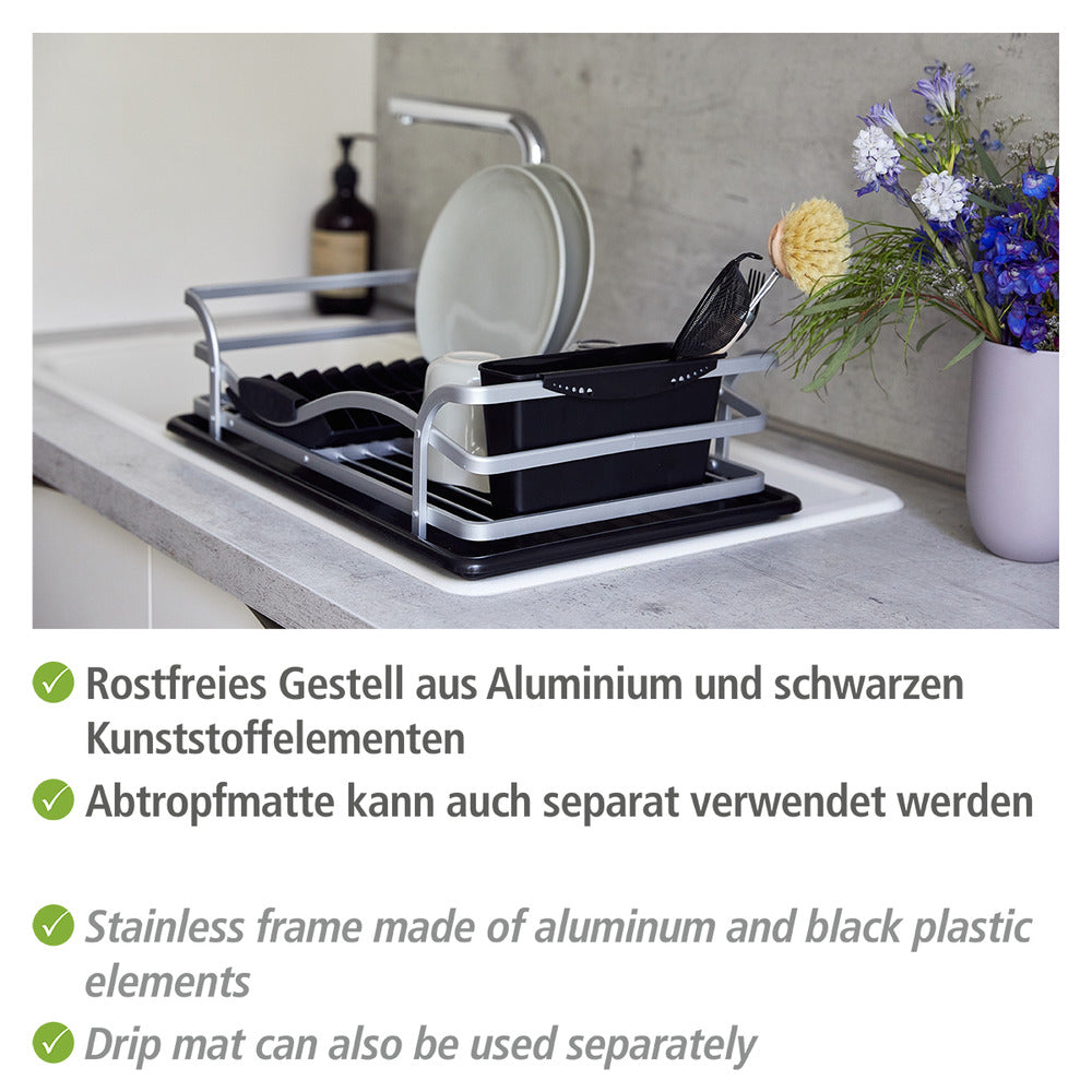 Detalj av Oppvaskstativ aluminium og plast sølv/svart - WENKO