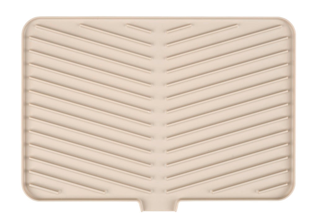 Oppvaskstativ beige plast 43x31 cm med avtakbart rist montert i kjøkken