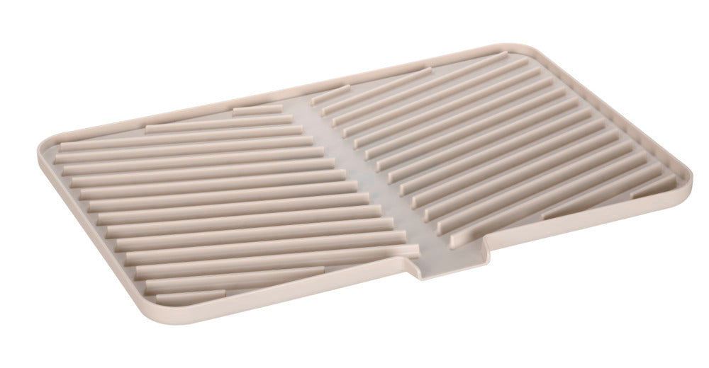 Oppvaskstativ beige plast 43x31 cm med avtakbart rist sideprofil