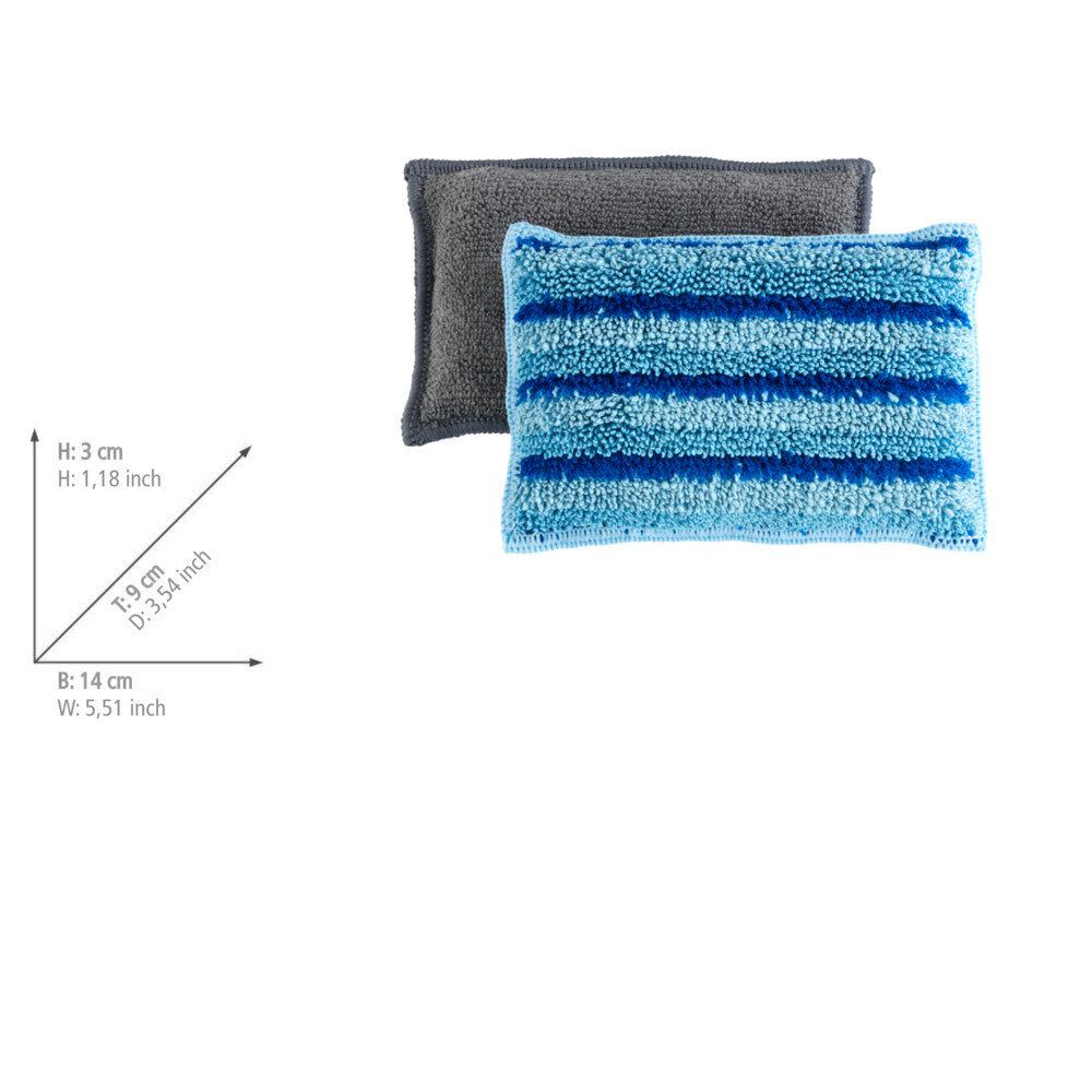 Oppvasksvamp mikrofiber grå 2-pack Wenko i bruk