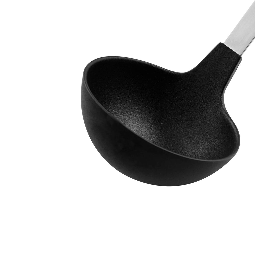 Øse 35 cm rustfritt stål med plasthode bakside
