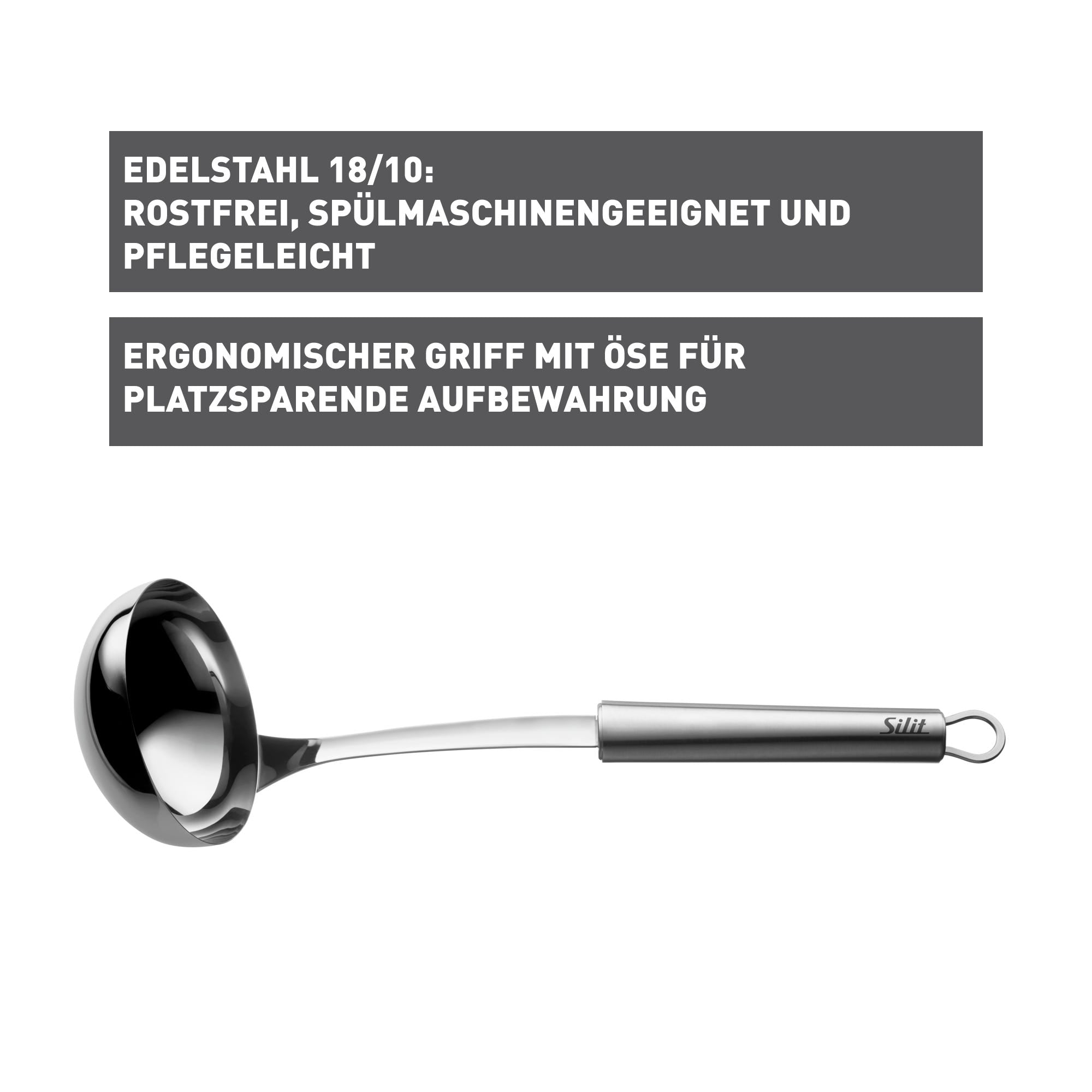 Øse rustfritt stål 30 cm Classic Line - Silit bakside