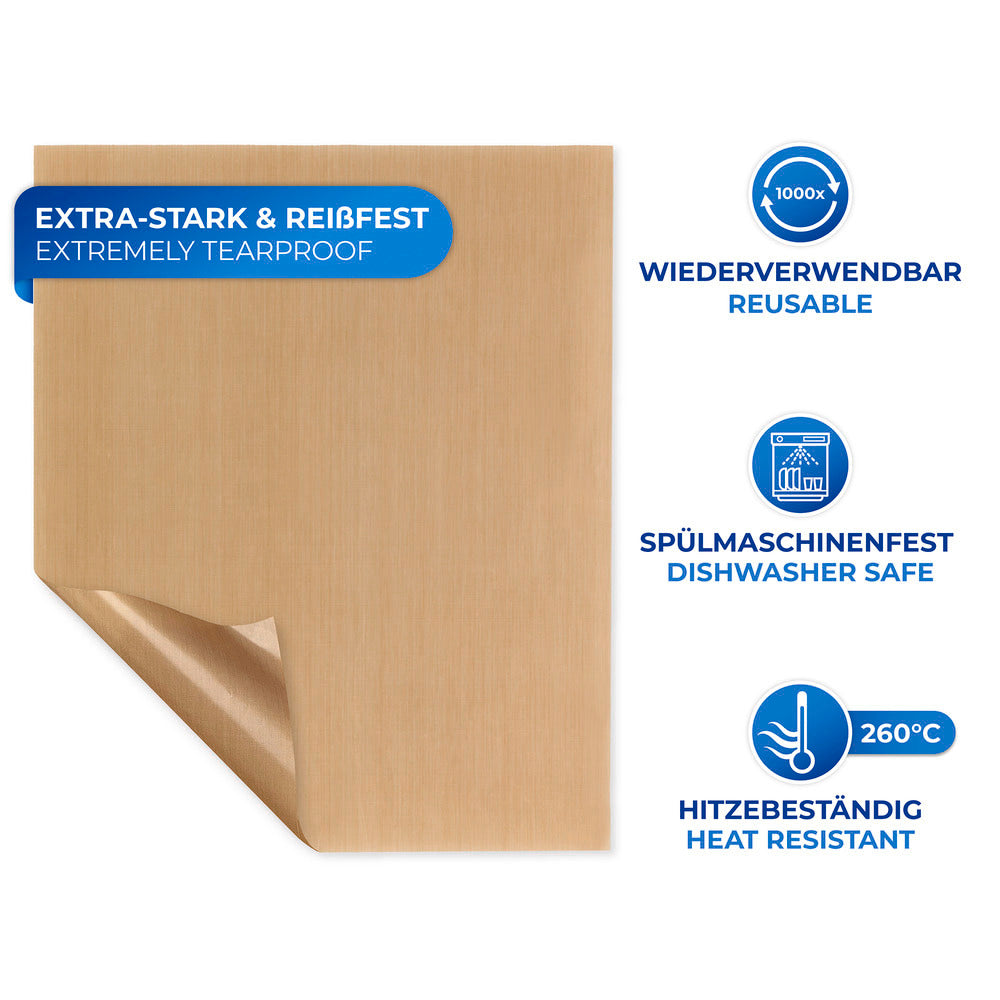 Nærbilde av non-stick overflate på ovnsbeskyttelsesmatte brun 33 x 45 cm - WENKO