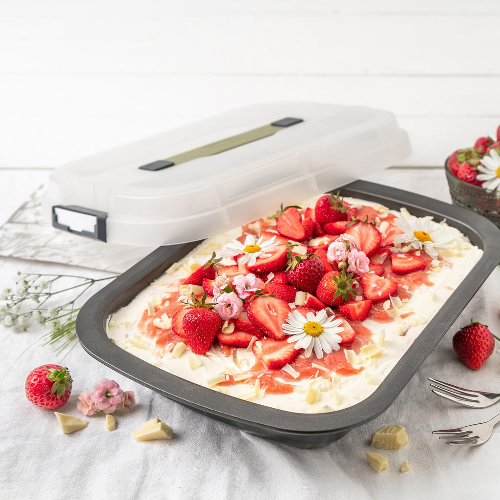 Ovnsform 34x25x6 cm med transportlokk non-stick - Zenker bakside