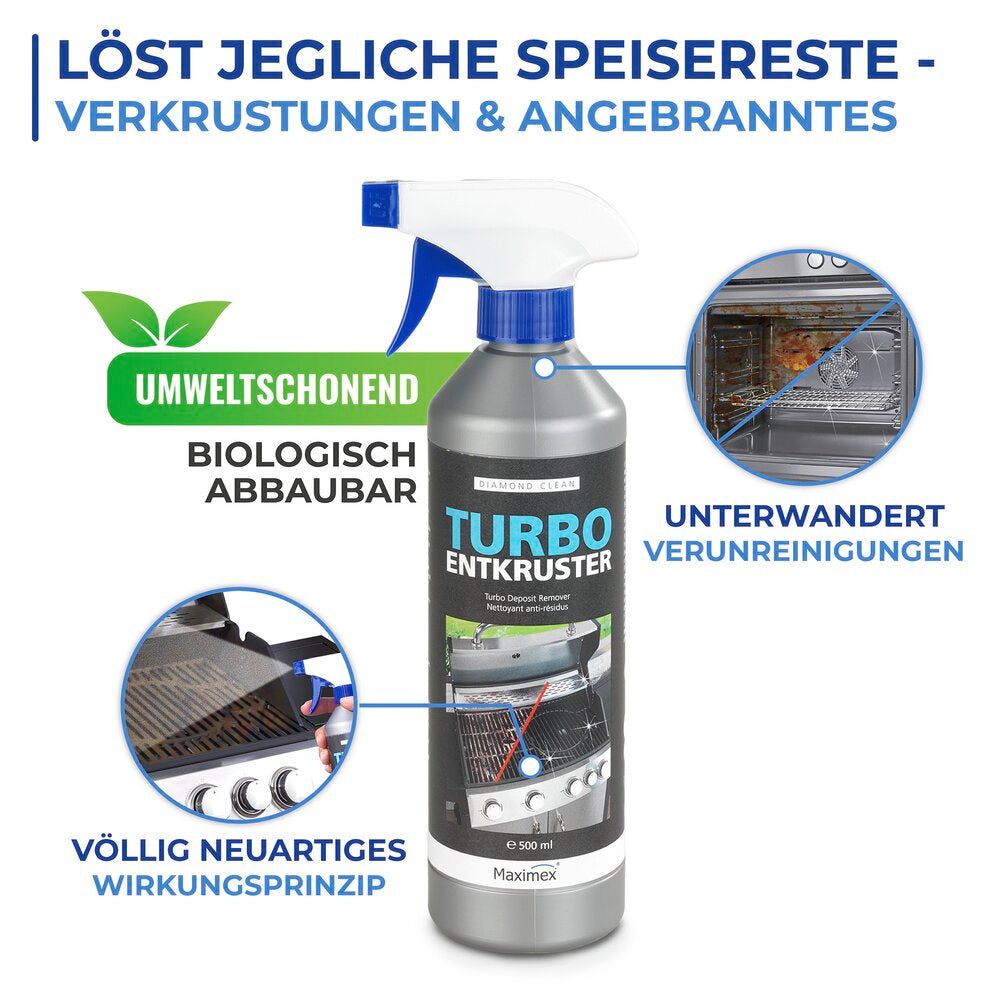 Nærbilde av etikett på Ovnsrens Diamond Clean turbo 500 ml - Maximex