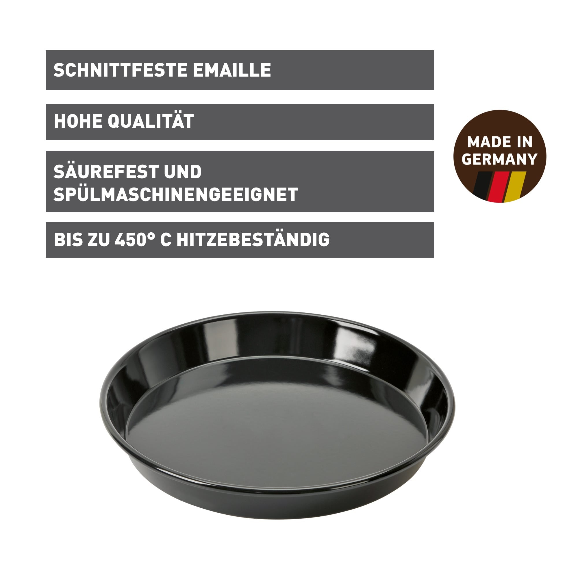 Bakside pai- og pizzaplate 32 cm emaljert stål Inspiration - Kaiser