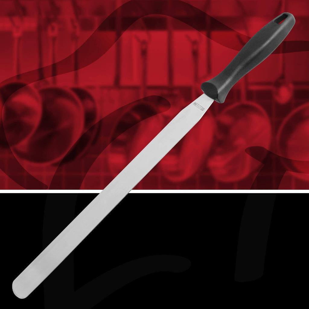 Palettkniv rett 44,5 cm rustfritt stål FMprofessional detalj av bladet