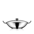 Party Taiwan wok-sett 36 cm rustfritt stål med glasslokk forfra