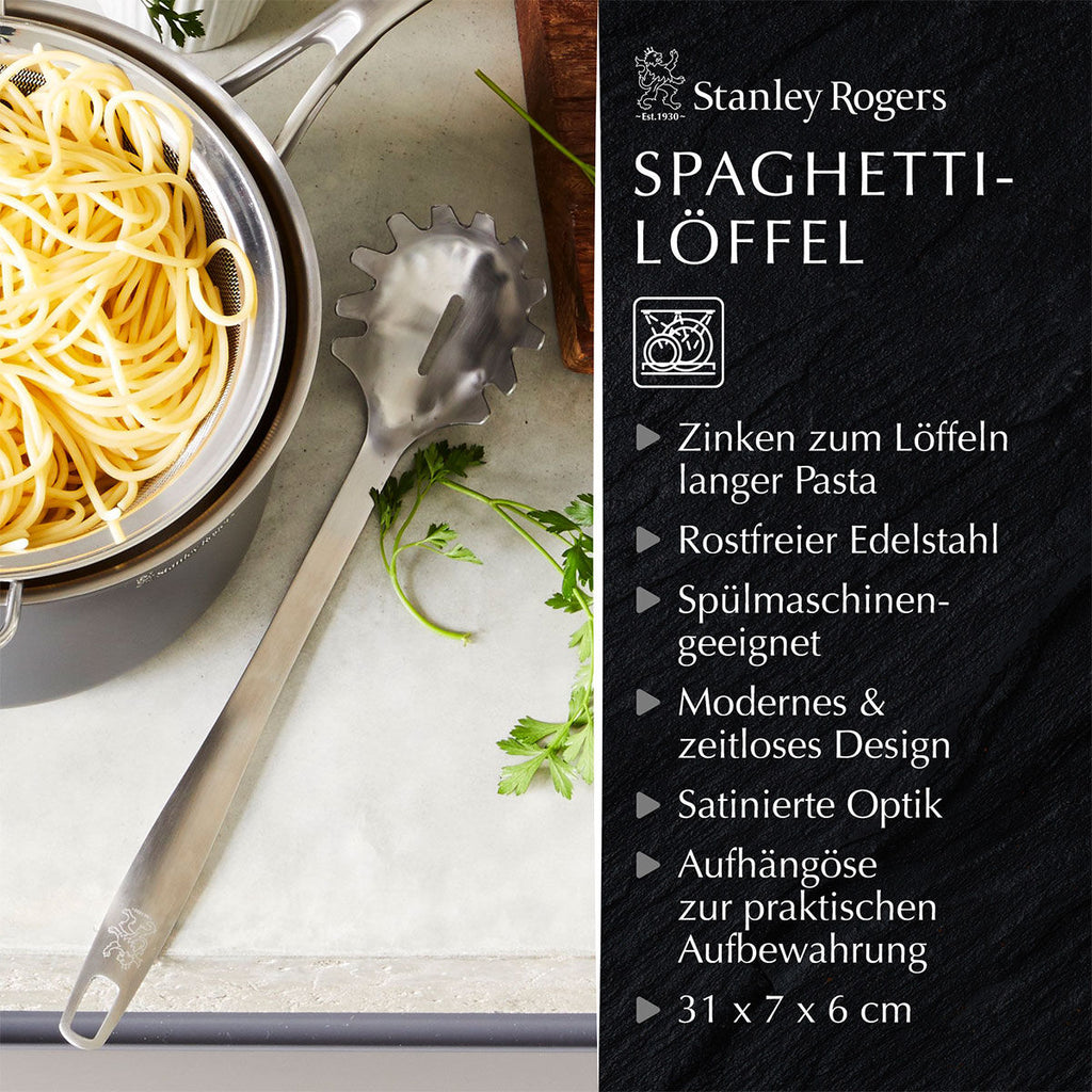 Nærbilde av pastaskje 31 cm rustfritt stål satinfinish - Stanley Rogers