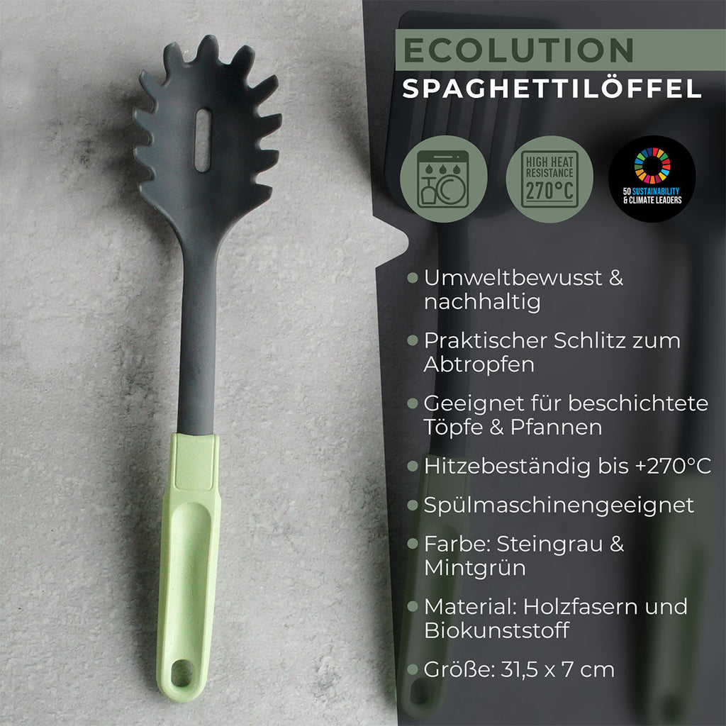 Pastaskje Ecolution biobasert 32 cm - Fackelmann ergonomisk grep
