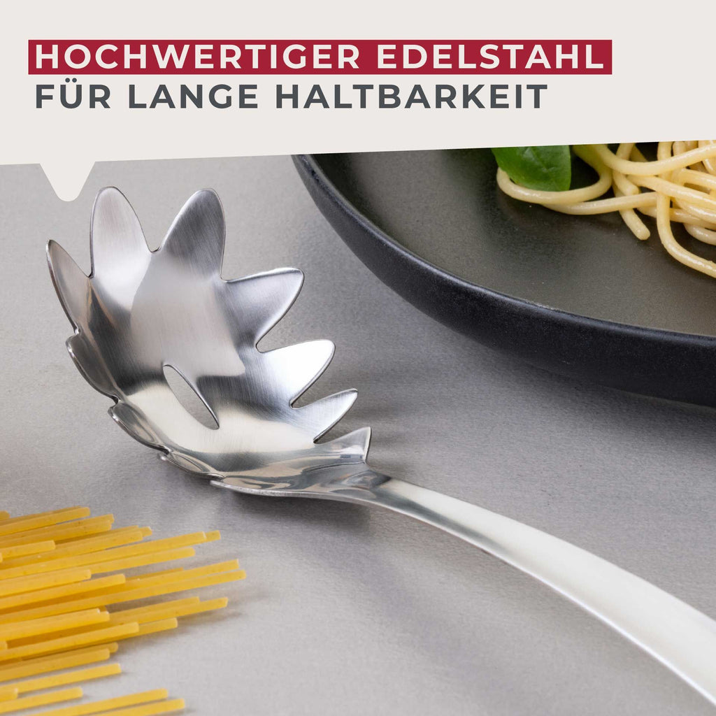 Pastaskje rustfritt stål 30 cm Essential - Fackelmann i bruk