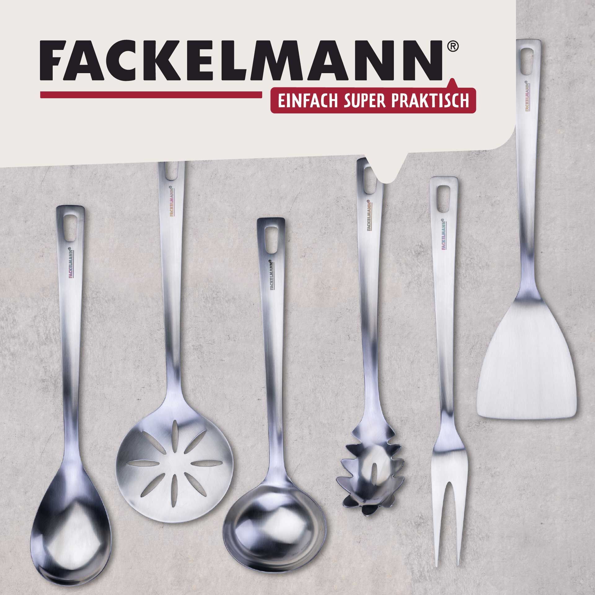 Pastaskje rustfritt stål 30 cm Essential - Fackelmann helhetsbilde