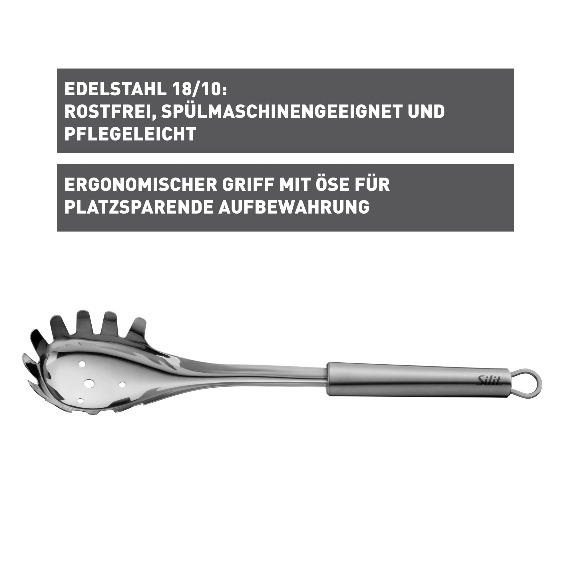 Pastaskje rustfritt stål 32 cm Classic Line - Silit detalj avtenner