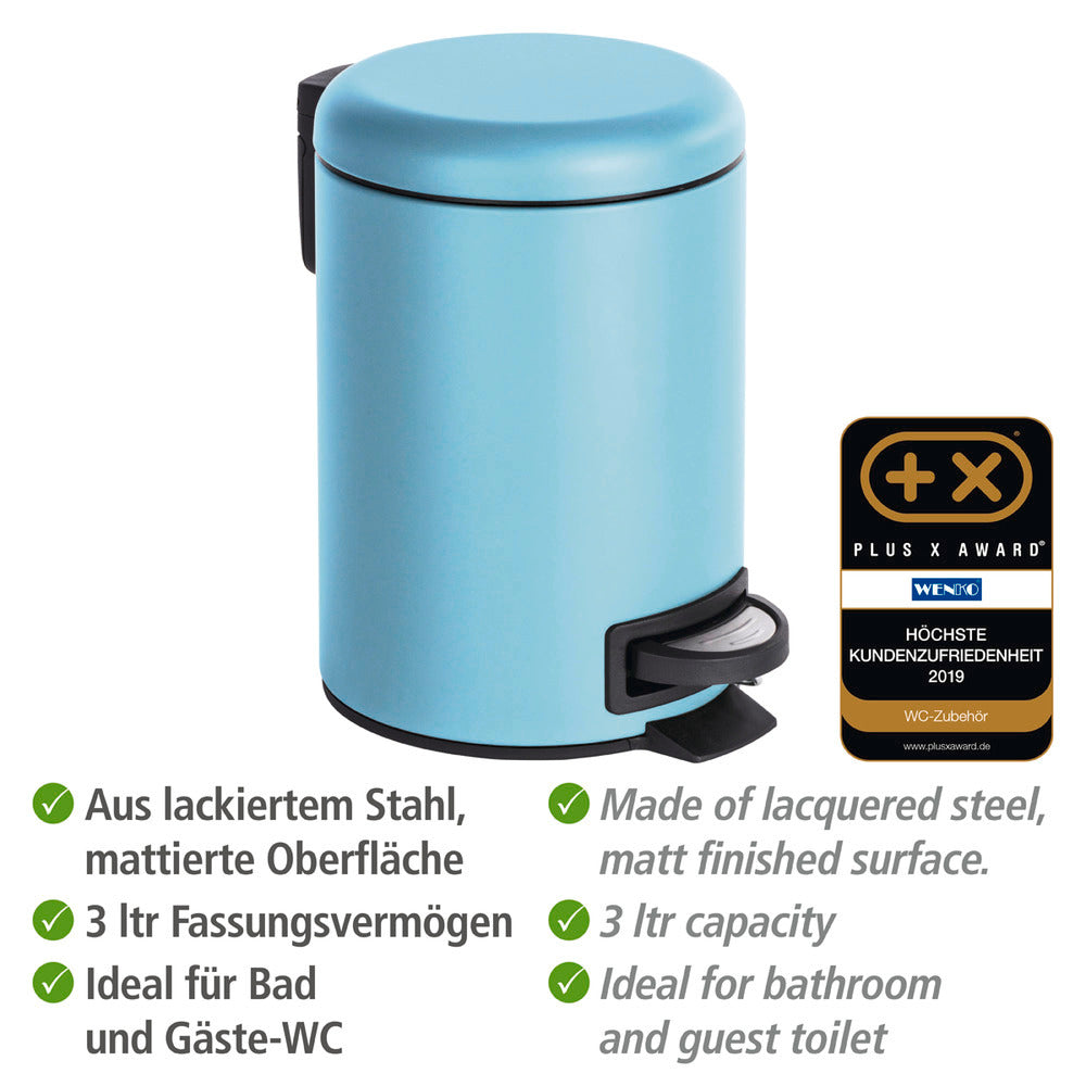 Detalj av pedal på Pedalbøtte Leman blå 3 liter metall