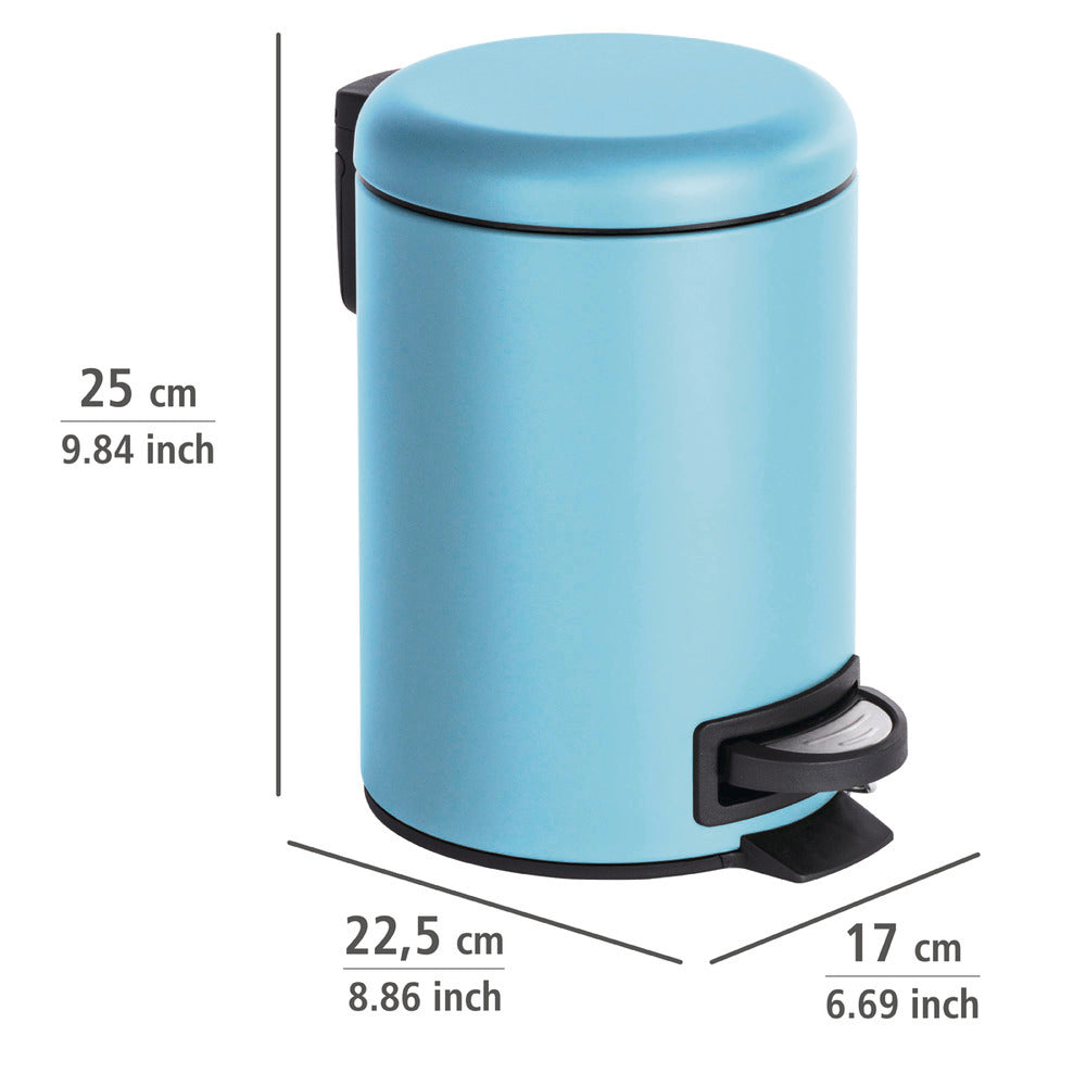 Nærbilde av blå metall overflate på Pedalbøtte Leman