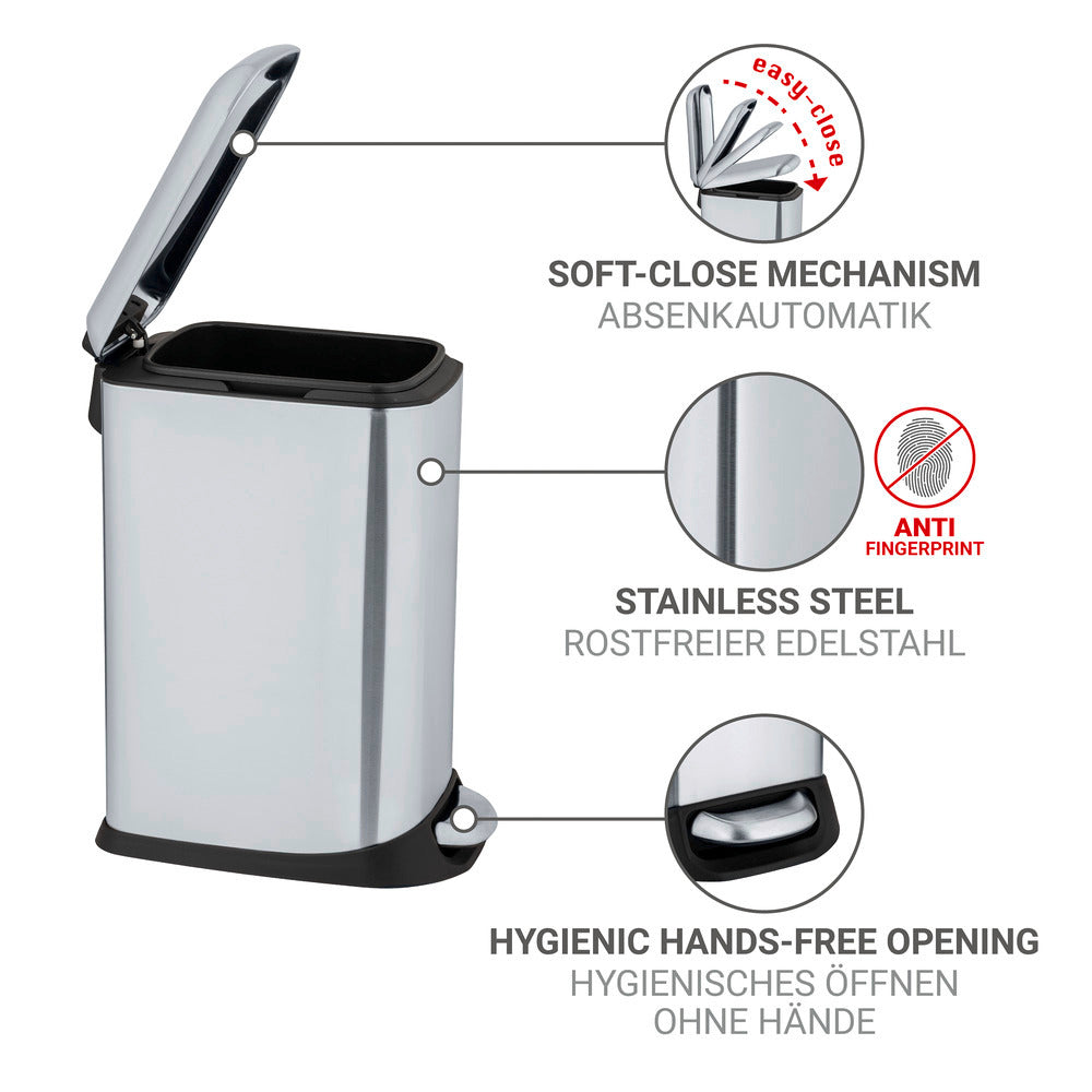 Montert Pedalspann 20 L Easy-Close rustfritt stål i kjøkken
