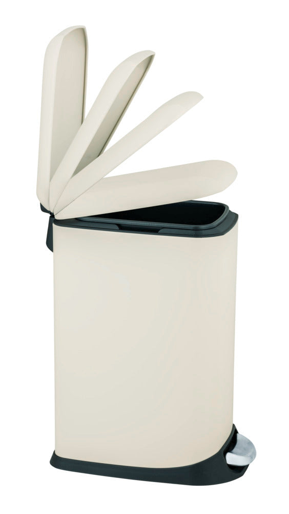 Pedalspann 20 L rustfritt stål kremhvit med innerbøtte bakside