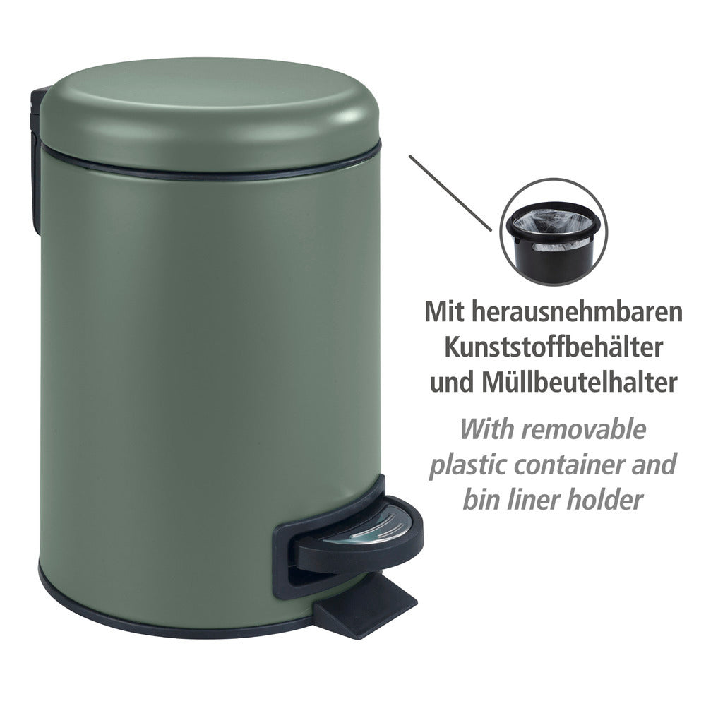 Pedalspann 3 L mørkegrønn stål med uttakbar innsats bakside