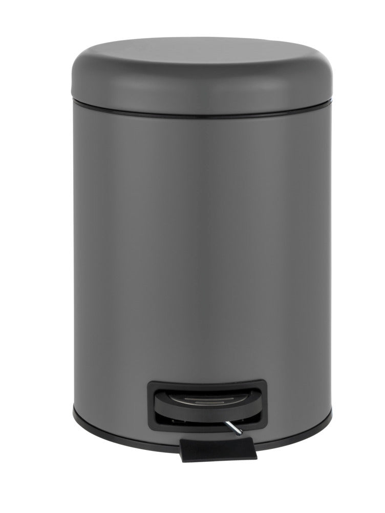 Nærbilde av pedalspann 5 L grå stål med uttakbar innsats